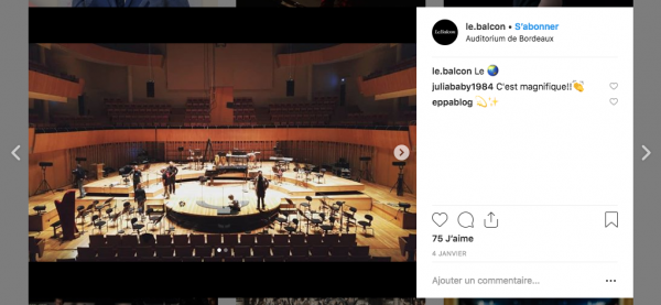 aperçu publication Instagram Le Balcon